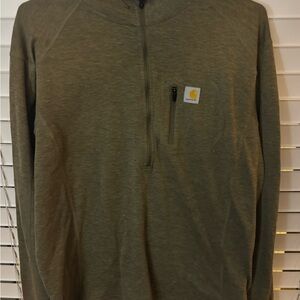 Carhartt Sage Green Half-Zip Sweatshirt